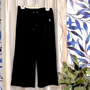 Women’s Christine Alexander Bling Rhinestone Black Cropped Capri Sweatpants Sz S